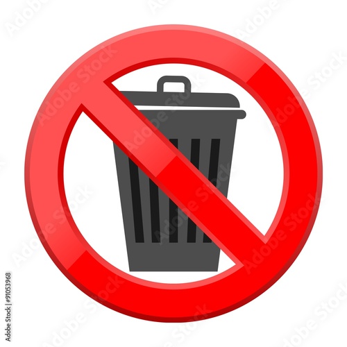 Don`t throw trash, Recycle bin sign icon