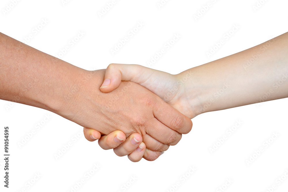 handshake isolated on white background