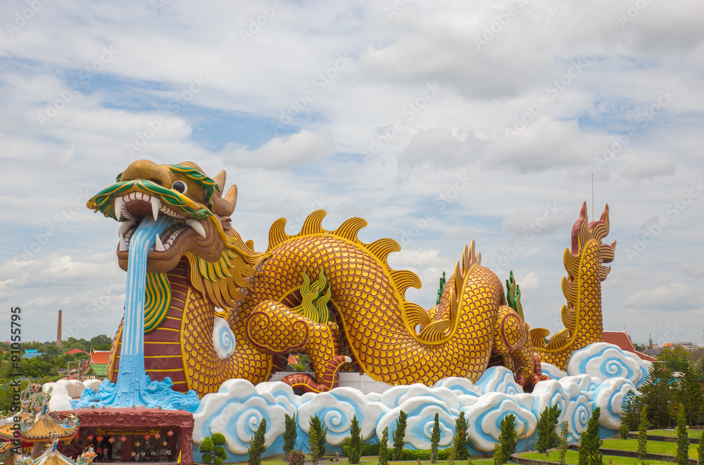 Fototapeta premium Heaven Dragon Shrine Park, Suphan Buri, Thailand