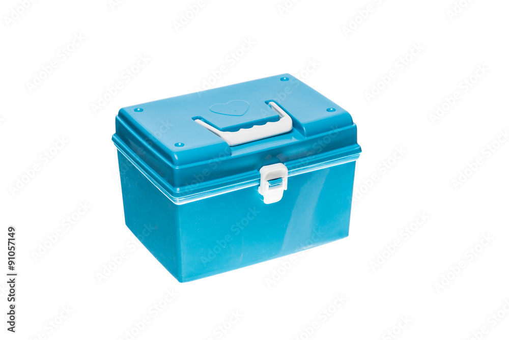 The blue plastic box The blue plastic box