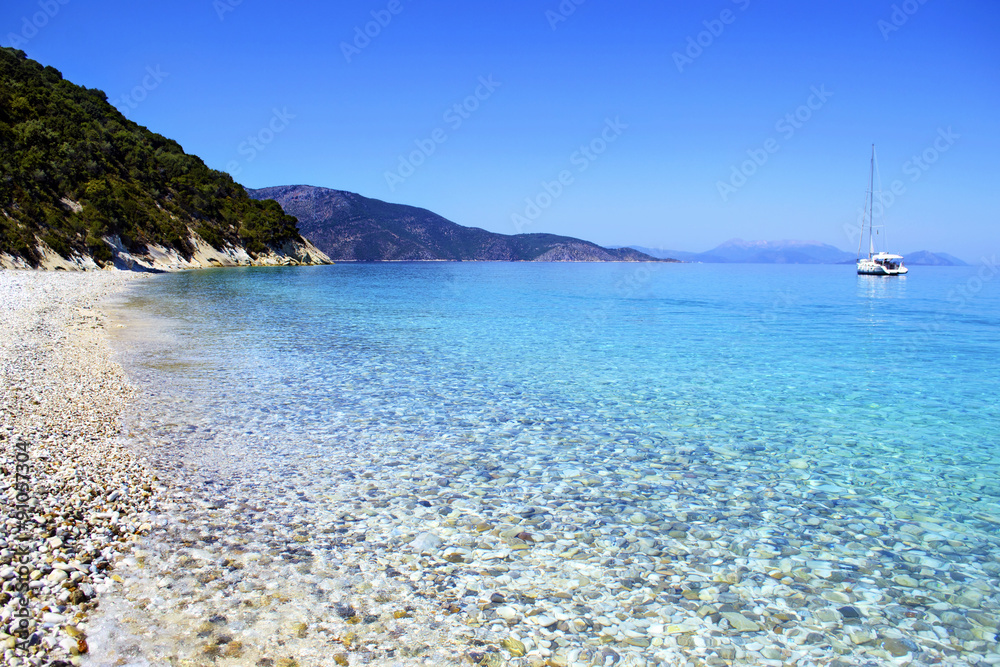 Gidaki beach in Ithaca island Greece 