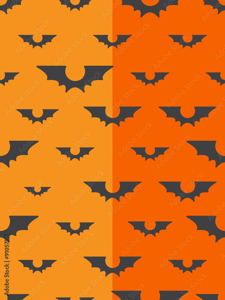 Halloween concept seamless pattern background with funny bats