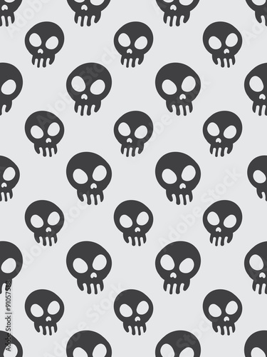 Seamless pattern background in halloween concept with funny skull