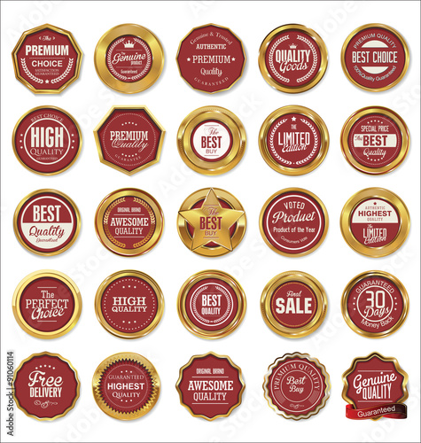 Vector Badges of Golden Set