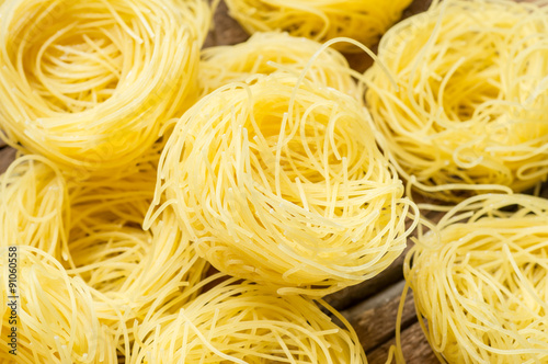 Italian pasta capelli di angelo nests