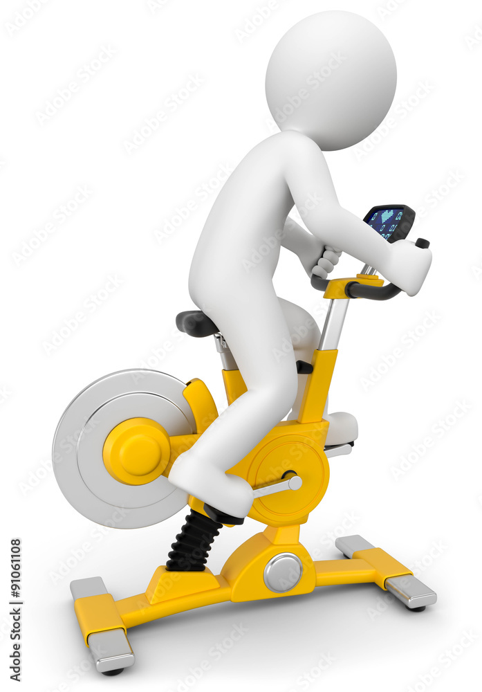 3d Männchen auf einem Trainingsrad 3d Männchen auf einem Trainingsrad