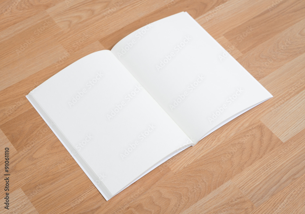 Blank catalog, magazines,book mock up on wood background Blank catalog, magazines,book mock up on wood background