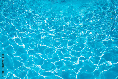 Blue water rippled texture in swimming pool