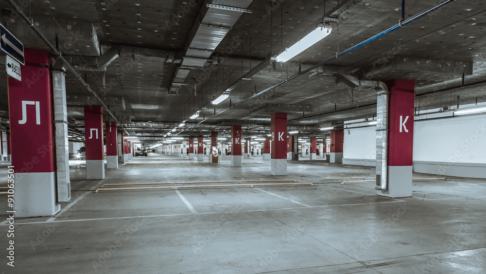 Empty parking lot wall. Urban, industrial Empty parking lot wall. Urban, industrial