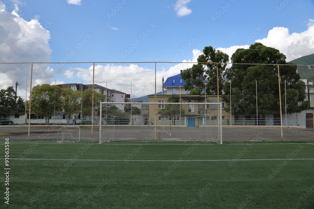 Fototapeta premium Football goal with the net 