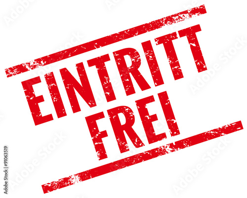 Eintritt frei Stempel rot 