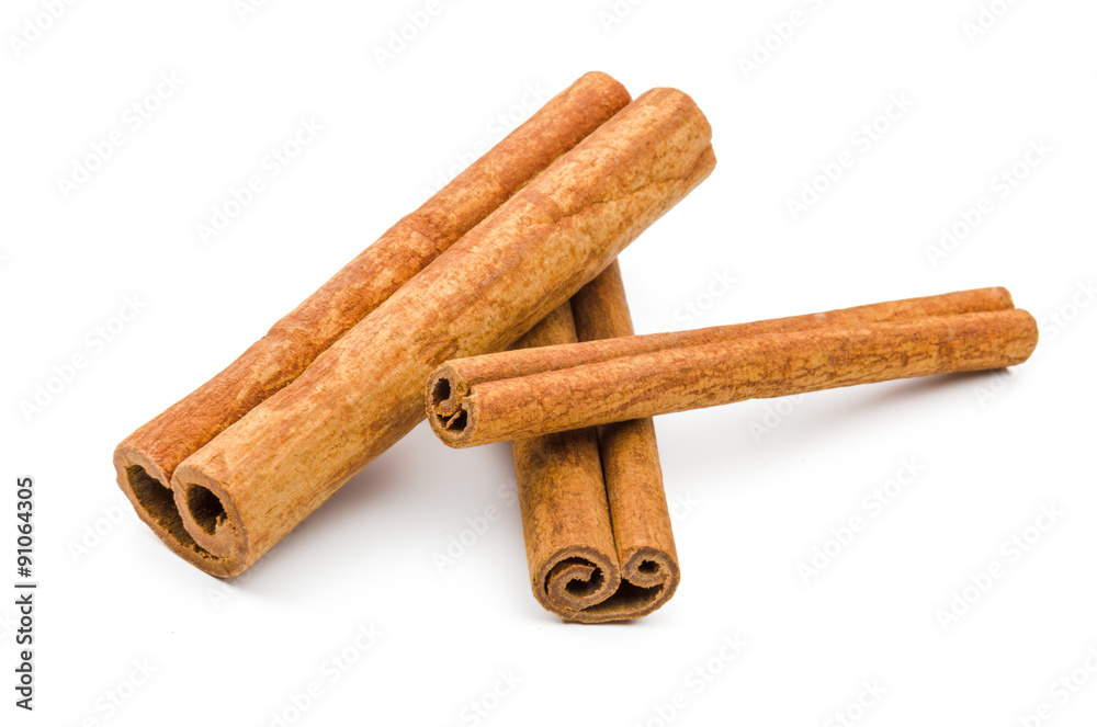 Cinnamon sticks  isolated on white background