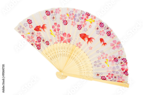 traditional japanese fan isolated white background