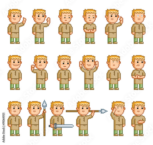 Pixel set of different emotions