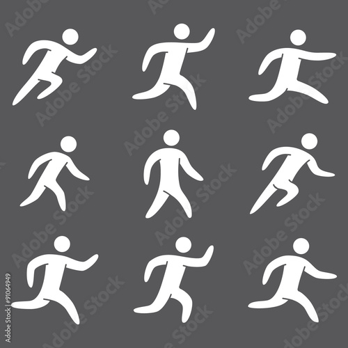 Silhouettes figures set of runners