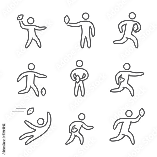 Outline rugby and american football icons