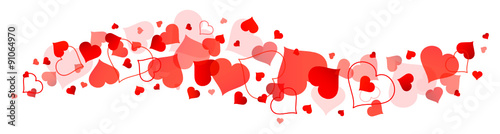 Red Hearts Horizontal Banner