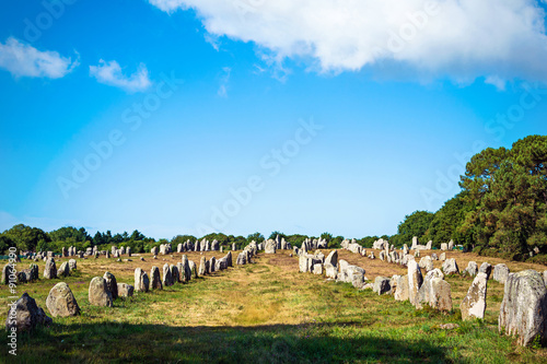 Prehistoric megalithic menhirs alignment in Carnac, Britain