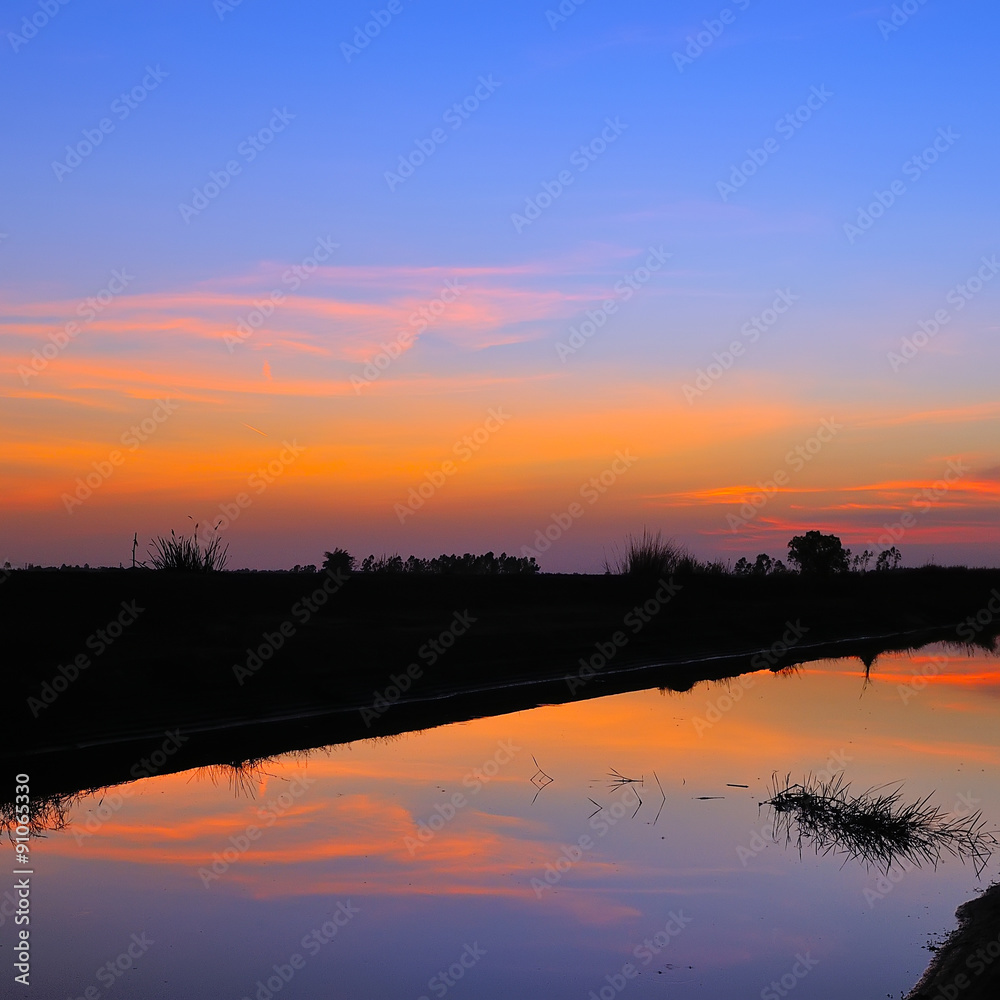 Colorful sky at sunset,Thailand Colorful sky at sunset,Thailand
