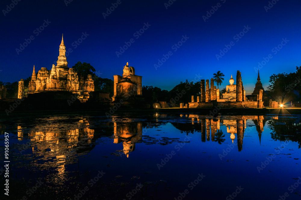 Sukhothai historical park where the old town of Thailand