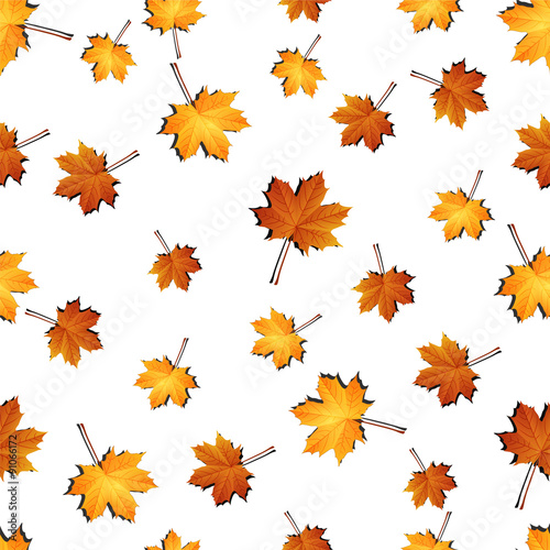 Autumn maple leaves seamless pattern background