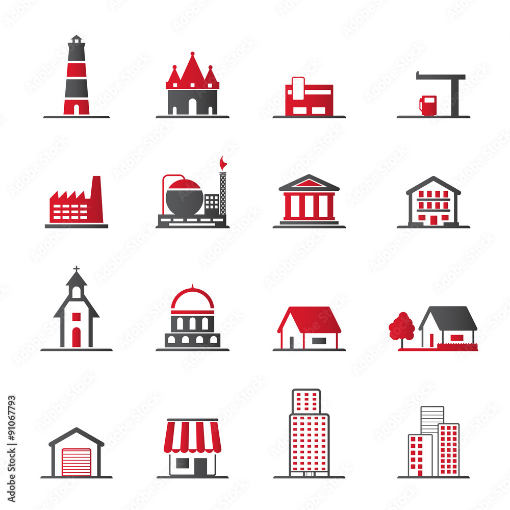 Buildings Icon set 