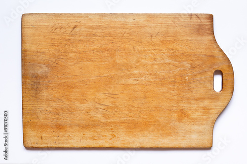Vintage cutting board white background