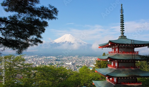 Mount Fuji and pagoda