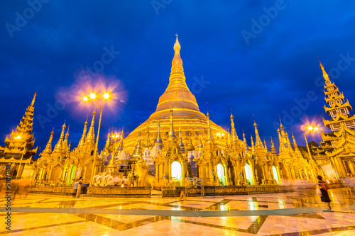Shwedagon pagoda in Yangon of Myanmar or Burma