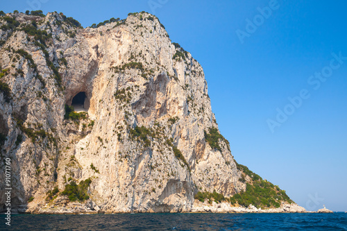 Coastal landscape with rocks. Capri island