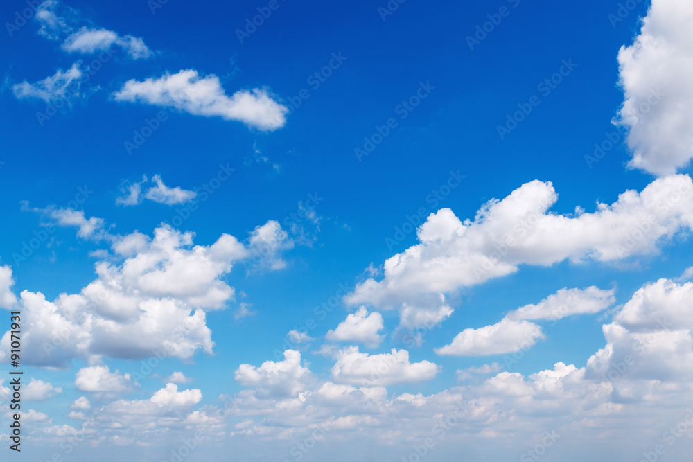 Blue sky with white clouds in a clear day.