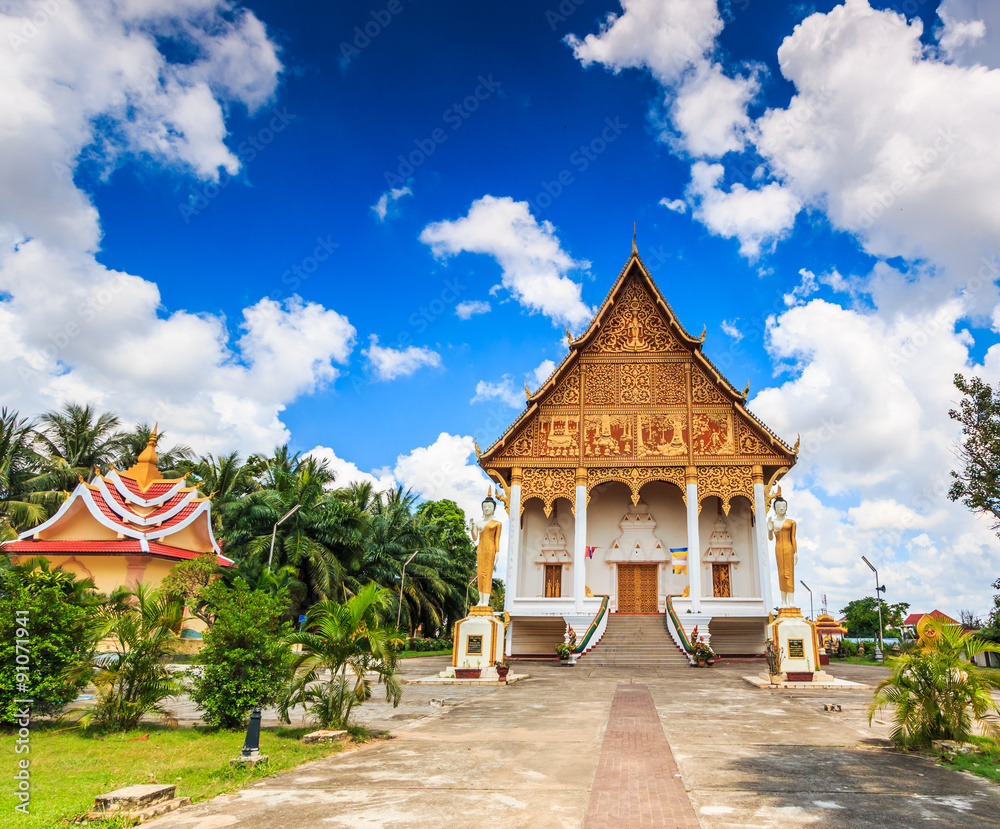 Ancient temple in Vientiane of Laos. 