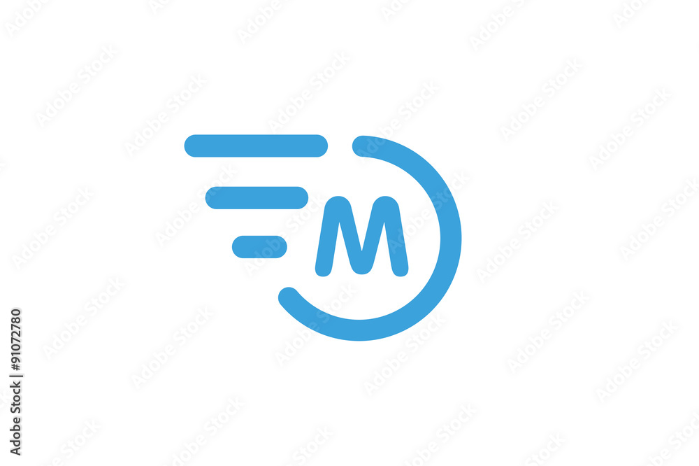 Fast line circle logo M rings monogram Fast line circle logo M rings monogram