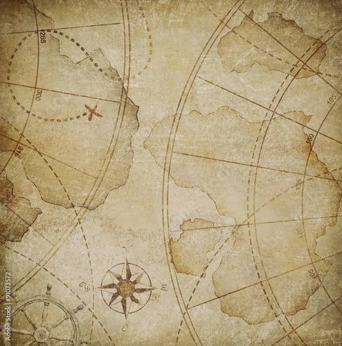 old pirates map illustration