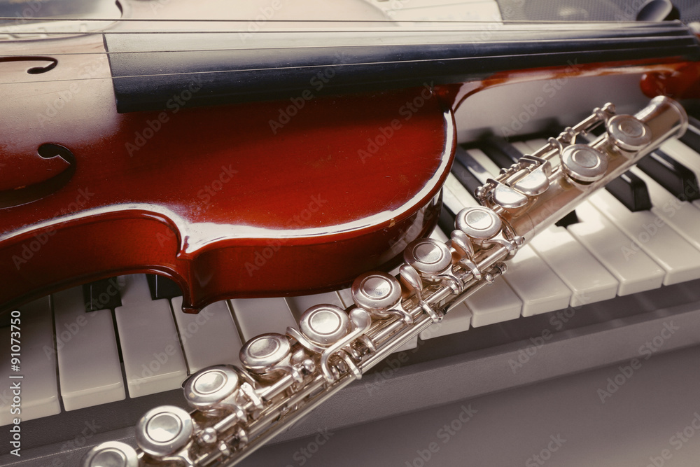 Naklejka premium Musical instruments close up