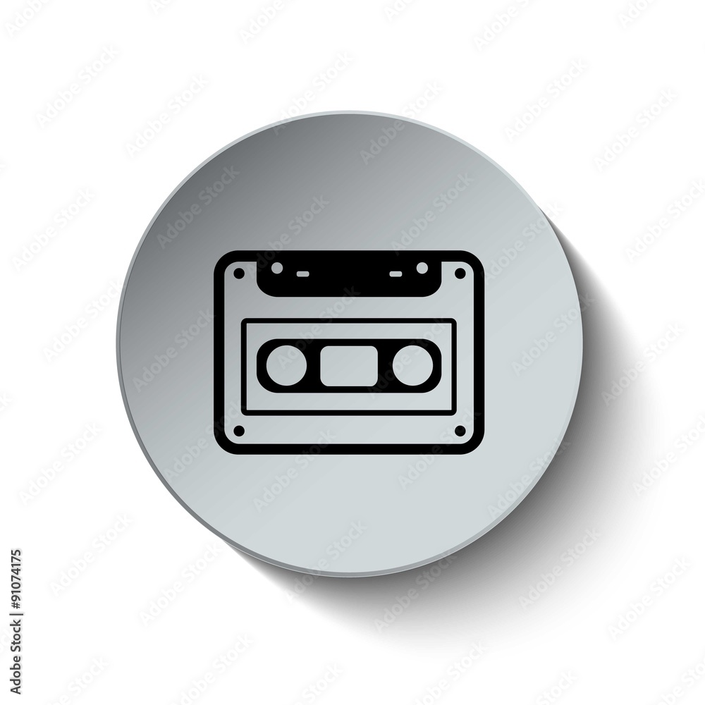 Music tape icon. Tape icon. Media icon. Illustration. Vector. EP