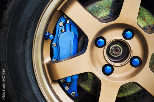 blue brake and alloy photo