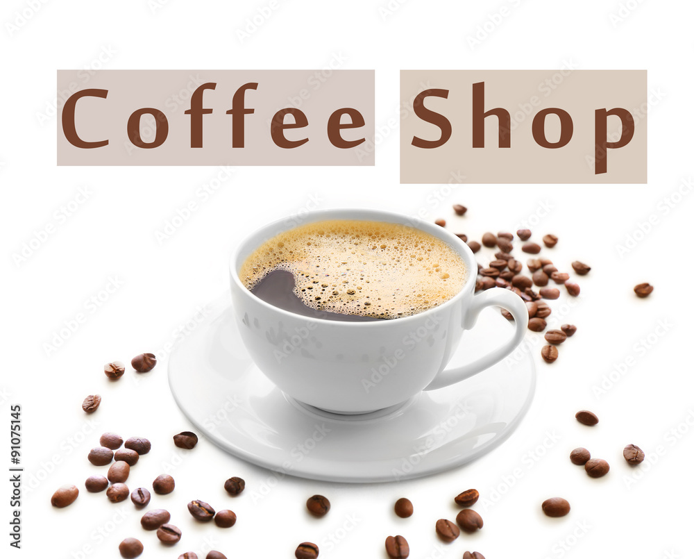 Fototapeta premium Cup of coffee isolated on white