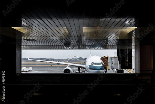 NARITA; JAPAN - JANUARY 22, 2015:Airplane by cathay pacific airways in Narita International Airport photo