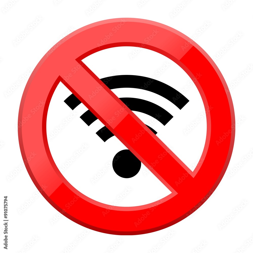 No Wifi Sign - Wi-fi symbol. Wireless Network icon No Wifi Sign - Wi-fi symbol. Wireless Network icon