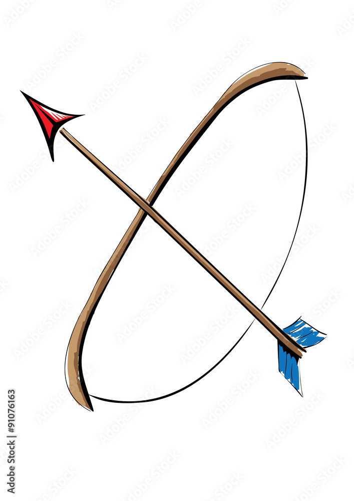 bow and arrow, doodle style, sketch illustration, hand drawn, vector Stock  Vector | Adobe Stock