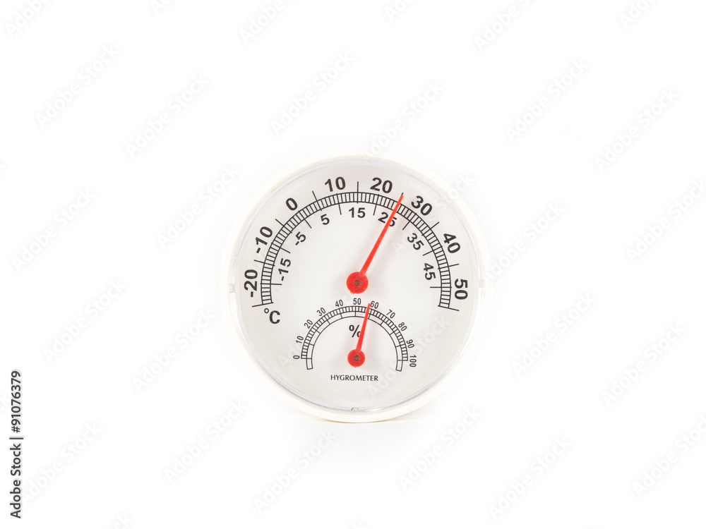 thermometer and hygrometer gage isolated on white background