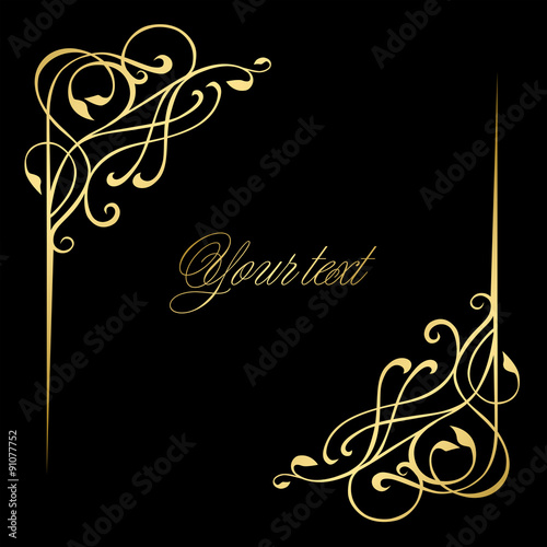 Elegant gold corner vignette in the old style.