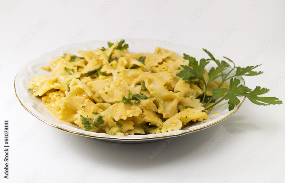 Pasta Collection - Farfalle with white fish souce Pasta Collection - Farfalle with white fish souce
