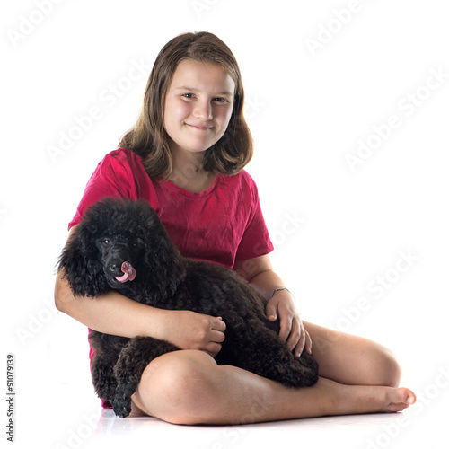 puppu poodle and child photo