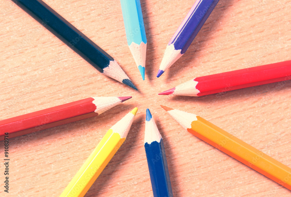 Naklejka premium Colored pencils