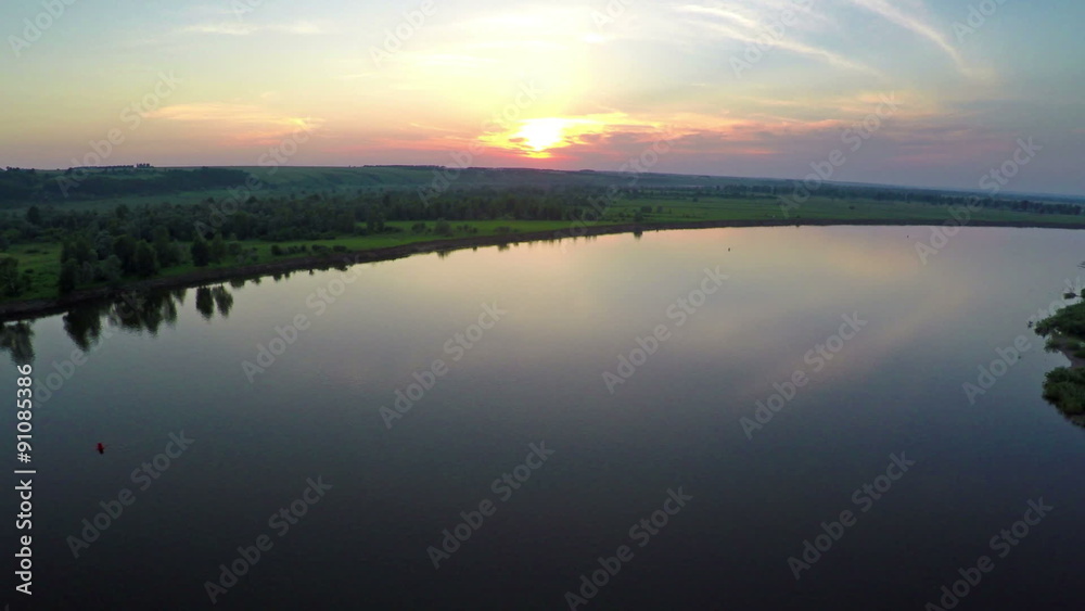 flying over river at sunset
flying over river at sunset