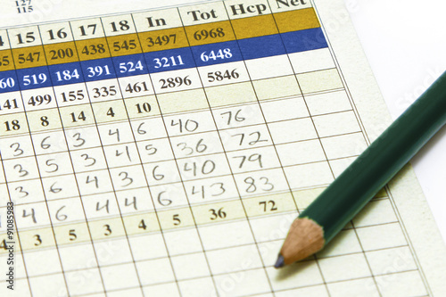 фотографія Golf Score Card
