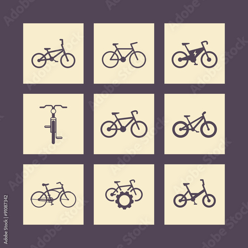 bicycle, cycling, bike, electric bike, fat-bike square icons