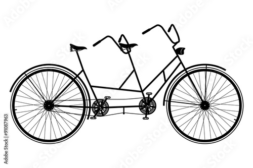 Tandem Bicycle Silhouette